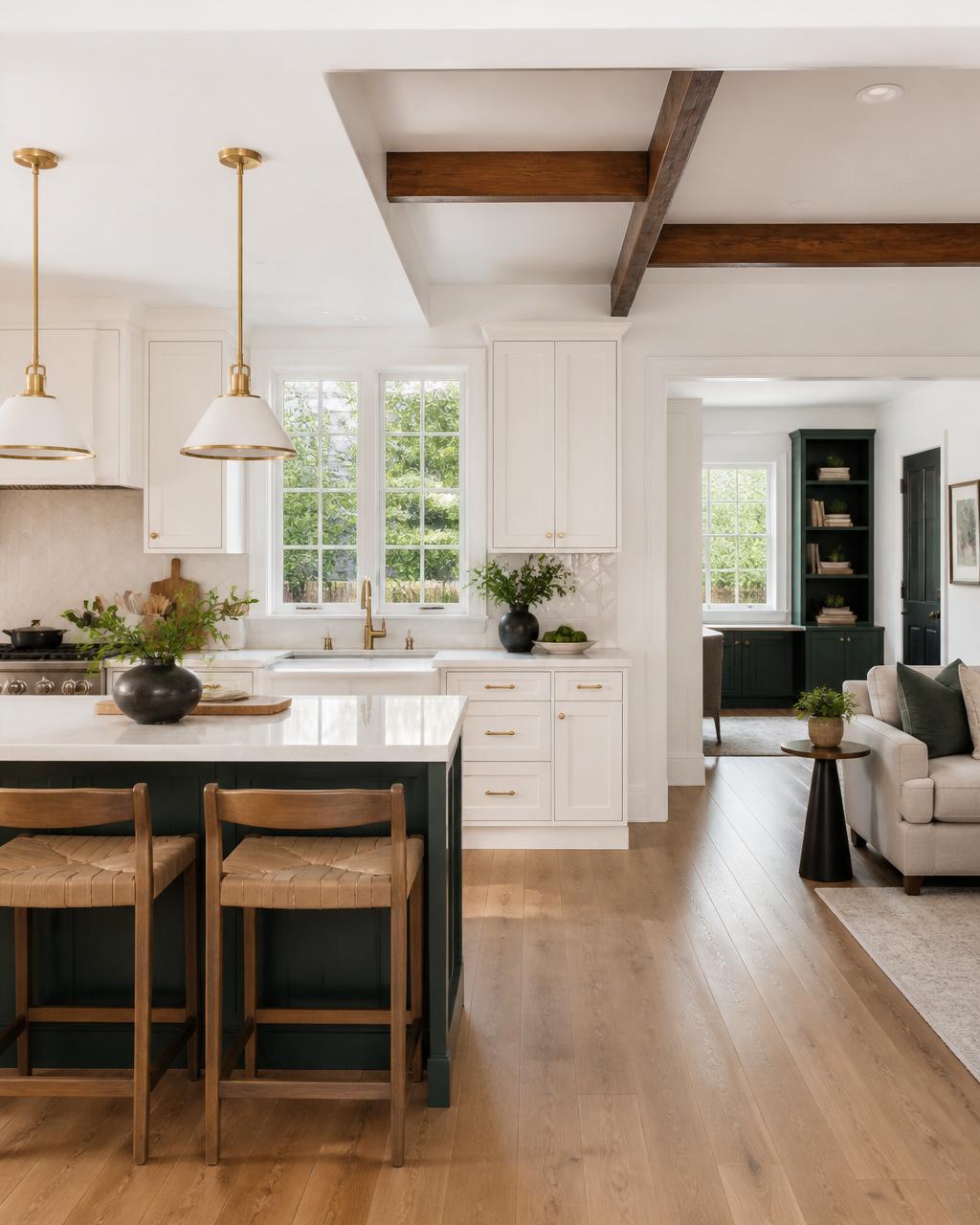 Remodeled open-concept kitchen and living space in a Northern New Jersey home